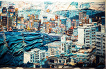 арт So Young Choi - городские пейзажи из джинсы
