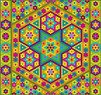 лоскутный калейдоскоп - схема мозаики из шестигранников