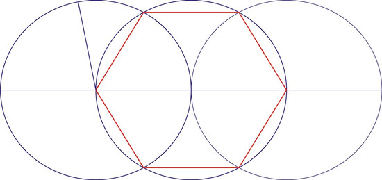 чертим шестигранник (гексагон) без циркуля