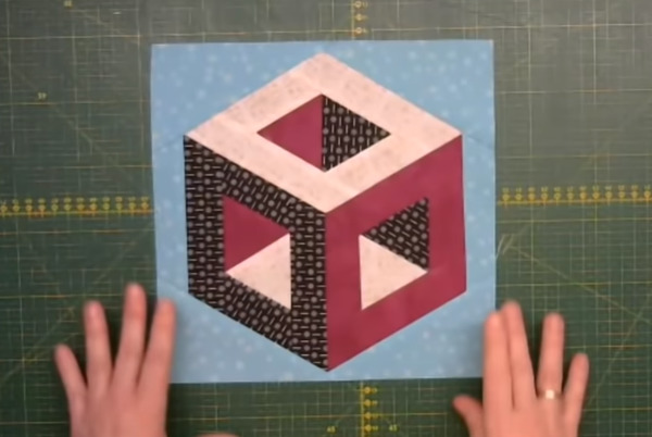 3D куб объемный пэчворк блок