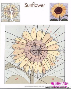 пэчворк-схемы цветов - подсолнух