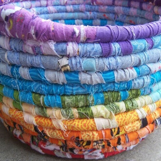 корзина из лоскутов