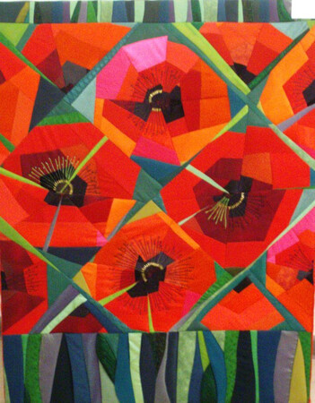 маки в лоскутном шитье