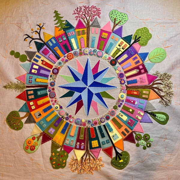 пэчворк домики роза ветров
